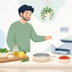 レシピの印刷をイメージしたイラスト