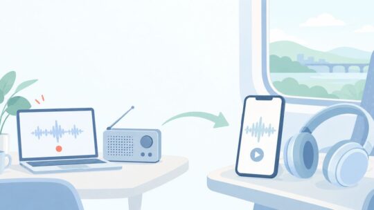ラジオの語学講座を通勤中に聞きたい？録音してスマホで聞く方法