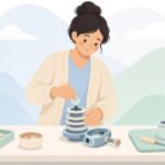 リールのフェルトドラグワッシャーを交換する様子をイメージしたイラスト