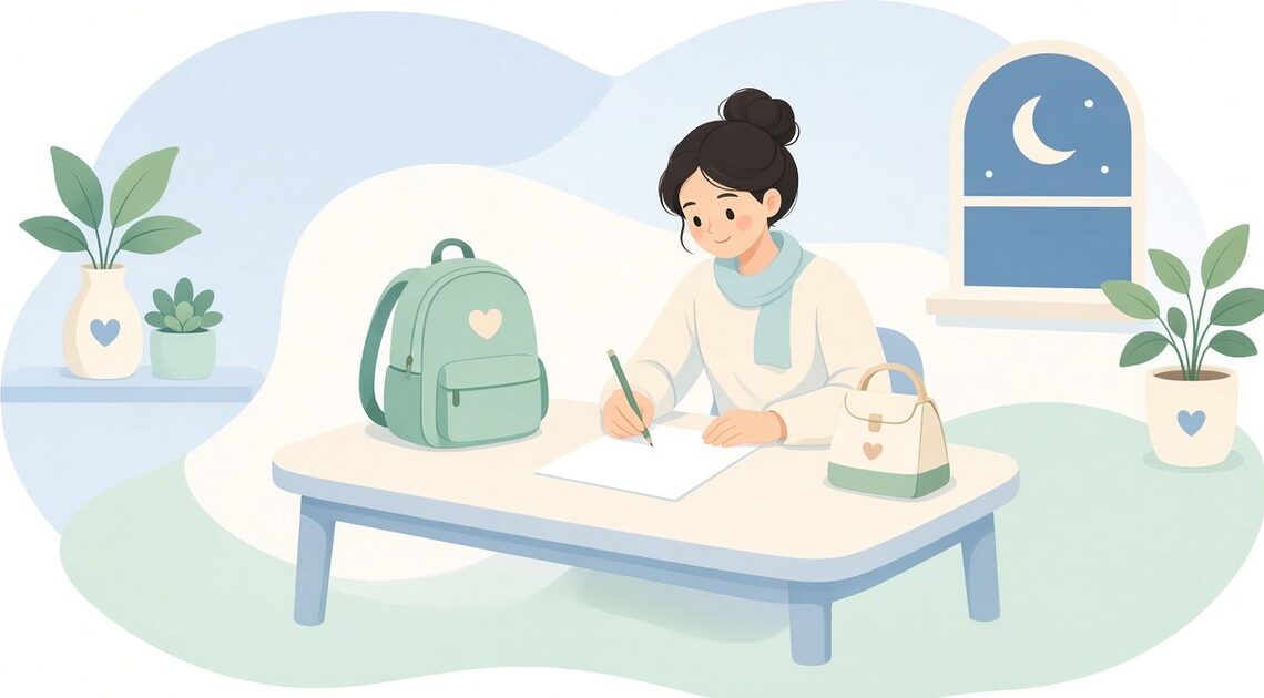 連絡帳の明日の予定と持ち物を1枚の表にする