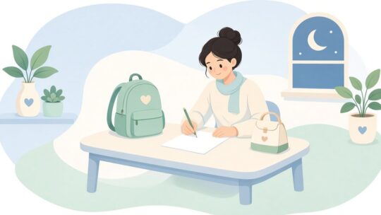 連絡帳の明日の予定と持ち物を1枚の表にする