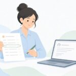予約番号と確認メールの照合をイメージしたイラスト