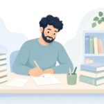 返却する本の整理をイメージしたイラスト