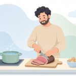 ローストビーフを作る様子をイメージしたイラスト