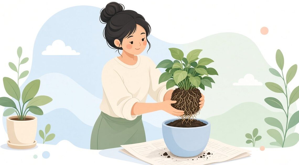 根詰まりした観葉植物を植え替える基本の手順