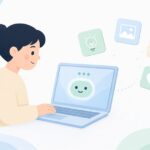 対話AIが覚えた内容を画面で確かめる様子をイメージしたイラスト
