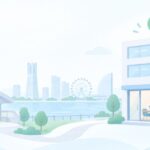 桜木町駅の近くで法人登記できるをイメージしたイラスト