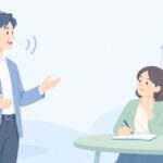 営業やプレゼンで声が通らないをイメージしたイラスト