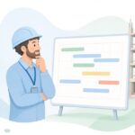 工程表の予定日と完了日の照合をイメージしたイラスト