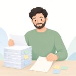 提出物の表づくりをイメージしたイラスト