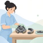 スクーターのクラッチシューを交換する様子をイメージしたイラスト