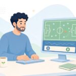 得点板と映像の照合をイメージしたイラスト