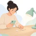 傷の撮影をイメージしたイラスト