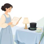 台本と小道具の照合をイメージしたイラスト
