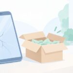 画面が割れた古いスマホは売れるをイメージしたイラスト