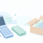 昔のガラケーが家に残っているをイメージしたイラスト