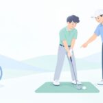 千里中央でゴルフを1対1で習いたいをイメージしたイラスト