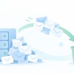 サーバーのメールがいっぱいをイメージしたイラスト