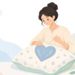 布をアップリケで縫い付ける様子をイメージしたイラスト