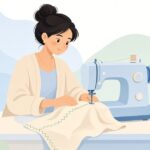 ミシンの端かがりをイメージしたイラスト