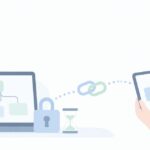 パスワードと期限を付けて図を共有するイラスト