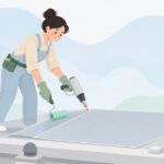 シート防水の溶着ローラーをイメージしたイラスト