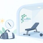 夜勤やシフト勤務でジムに通えるをイメージしたイラスト