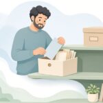 資料保存用の調湿シートを入れる様子をイメージしたイラスト