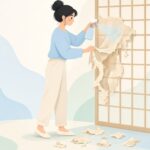 障子紙はがし剤をイメージしたイラスト
