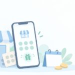 お店のアプリを作りたいをイメージしたイラスト
