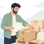 出荷荷姿の照合をイメージしたイラスト