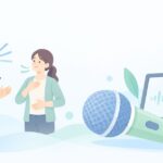 カラオケで上手に歌いたいをイメージしたイラスト