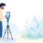 スローモーション動画を撮影する様子をイメージしたイラスト