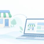 お店のホームページを自分で作るにはをイメージしたイラスト