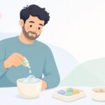 自作ワームに着色剤を加える様子をイメージしたイラスト