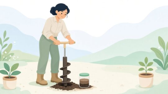 土壌調査技術者向け屋外土壌採取用ハンドオーガー｜口径7.5cm・全長30cm