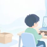 引っ越し先にそろばん教室がないをイメージしたイラスト
