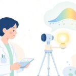 光の放射照度を測定する様子をイメージしたイラスト