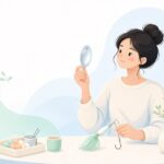 スピナーベイトにインディアナブレードを付ける様子をイメージしたイラスト