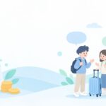 春休みに英語合宿へ行くをイメージしたイラスト