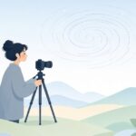 星の軌跡を撮影する様子をイメージしたイラスト