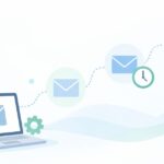 フォローメールを毎回手で送っているをイメージしたイラスト