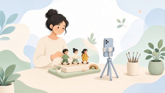 小物を動かしてコマ撮り動画を作る方法