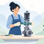 ストラットスプレッダーを使う様子をイメージしたイラスト