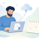 提出物のPDF送信をイメージしたイラスト
