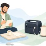 家電のワット数と出力の確認をイメージしたイラスト