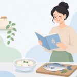 魚肉すり身製造の専門書をイメージしたイラスト