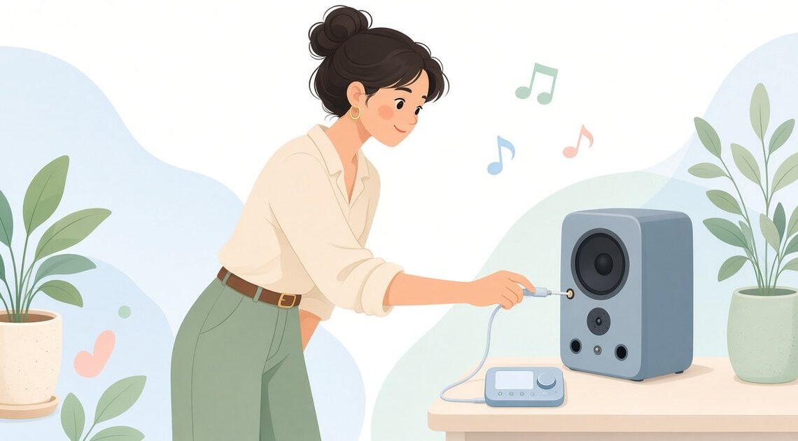 スピーカーのAUX入力へ切り替える