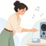 スピーカーの入力切り替えをイメージしたイラスト