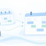 ネット予約とGoogleカレンダーを両方見ているをイメージしたイラスト